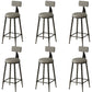Low Back Dining Stools Round Armless Bar Stools with Metal Base