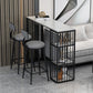 Low Back Dining Stools Round Armless Bar Stools with Metal Base