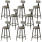 Low Back Dining Stools Round Armless Bar Stools with Metal Base