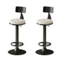 Low Back Dining Stool Adjustable Height Bar Stool with Metal Base White 2 Piece Set Clearhalo 'Bar Furniture' 'Bar Stools' 'bar_stools' 'furn' 'furn_bar_stools' 'Furniture' 'Kitchen & Dining Furniture' 6968113