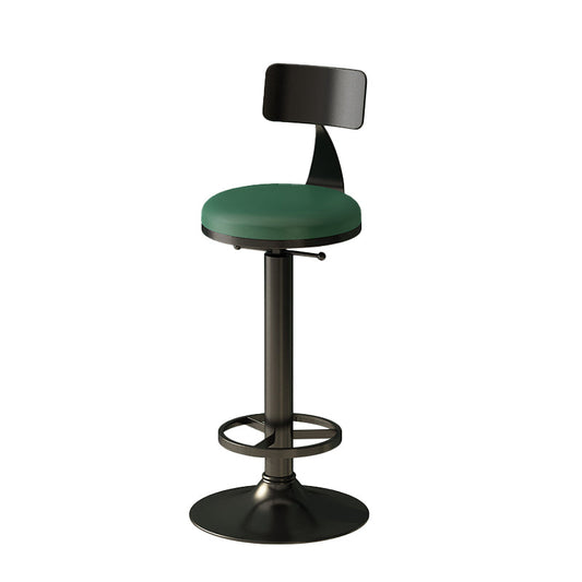 Low Back Dining Stool Adjustable Height Bar Stool with Metal Base Clearhalo 'Bar Furniture' 'Bar Stools' 'bar_stools' 'furn' 'furn_bar_stools' 'Furniture' 'Kitchen & Dining Furniture' 6968117