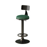 Low Back Dining Stool Adjustable Height Bar Stool with Metal Base Clearhalo 'Bar Furniture' 'Bar Stools' 'bar_stools' 'furn' 'furn_bar_stools' 'Furniture' 'Kitchen & Dining Furniture' 6968117