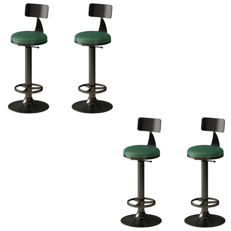 Low Back Dining Stool Adjustable Height Bar Stool with Metal Base Green 4 Piece Set Clearhalo 'Bar Furniture' 'Bar Stools' 'bar_stools' 'furn' 'furn_bar_stools' 'Furniture' 'Kitchen & Dining Furniture' 6968118
