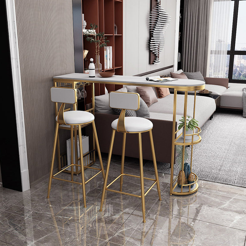 Sgabelli da bar senza bracciolo con la base di glam con base in metallo