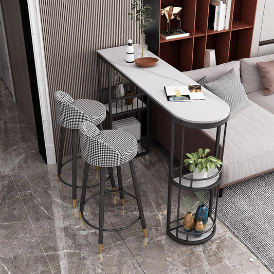 Glam Low Back Dining Stools Armless Bar Stools with Metal Base