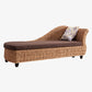 Upholstered Chaise Rattan Chaise Lounge Chair for Bedroom and Living Room