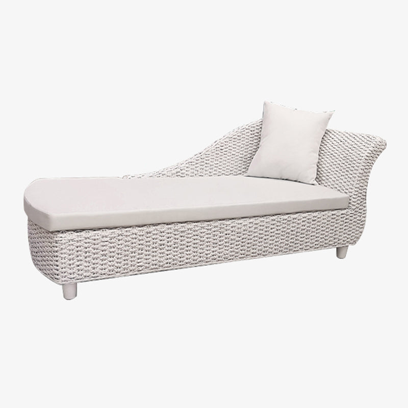Upholstered Chaise Rattan Chaise Lounge Chair for Bedroom and Living Room