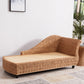 Upholstered Chaise Rattan Chaise Lounge Chair for Bedroom and Living Room
