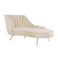 Glam Cushioned Chaise Lounge Velvet Chaise with Flared Arms for Bedroom and Living Room