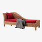 Sillón Chaise Lounge de ratán Chaise tapizado con un brazo