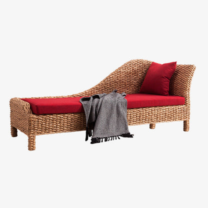 Sillón Chaise Lounge de ratán Chaise tapizado con un brazo