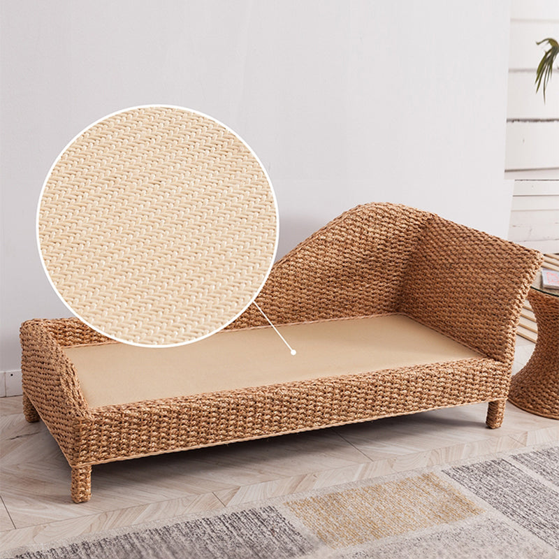 Sillón Chaise Lounge de ratán Chaise tapizado con un brazo