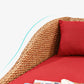 Sillón Chaise Lounge de ratán Chaise tapizado con un brazo