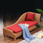 Sillón Chaise Lounge de ratán Chaise tapizado con un brazo