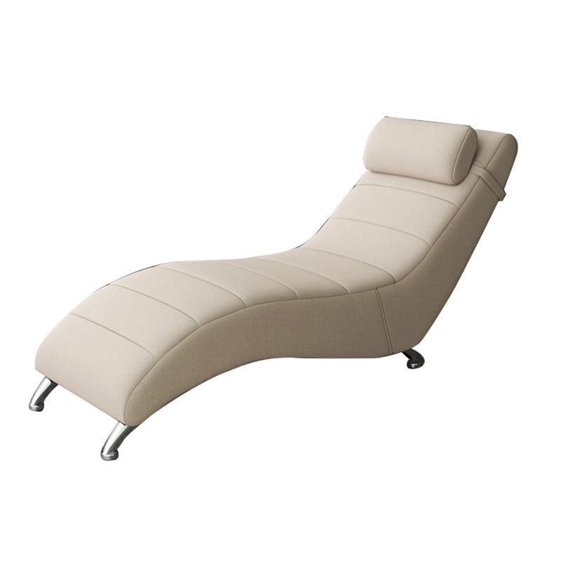 Modern Cushioned Chaise Lounge Pine Chaise with Pillow for Bedroom and Living Room Clearhalo 'Chairs & Seating' 'Chaise Lounge' 'chaise_lounge' 'furn' 'furn_chaise_lounge' 'Furniture' 'Living Room Furniture' 6968691