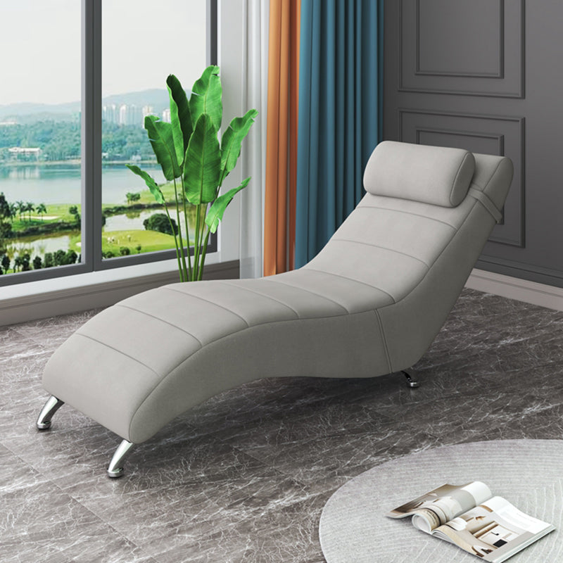 Modern Cushioned Chaise Lounge Pine Chaise with Pillow for Bedroom and Living Room Light Gray Clearhalo 'Chairs & Seating' 'Chaise Lounge' 'chaise_lounge' 'furn' 'furn_chaise_lounge' 'Furniture' 'Living Room Furniture' 6968695
