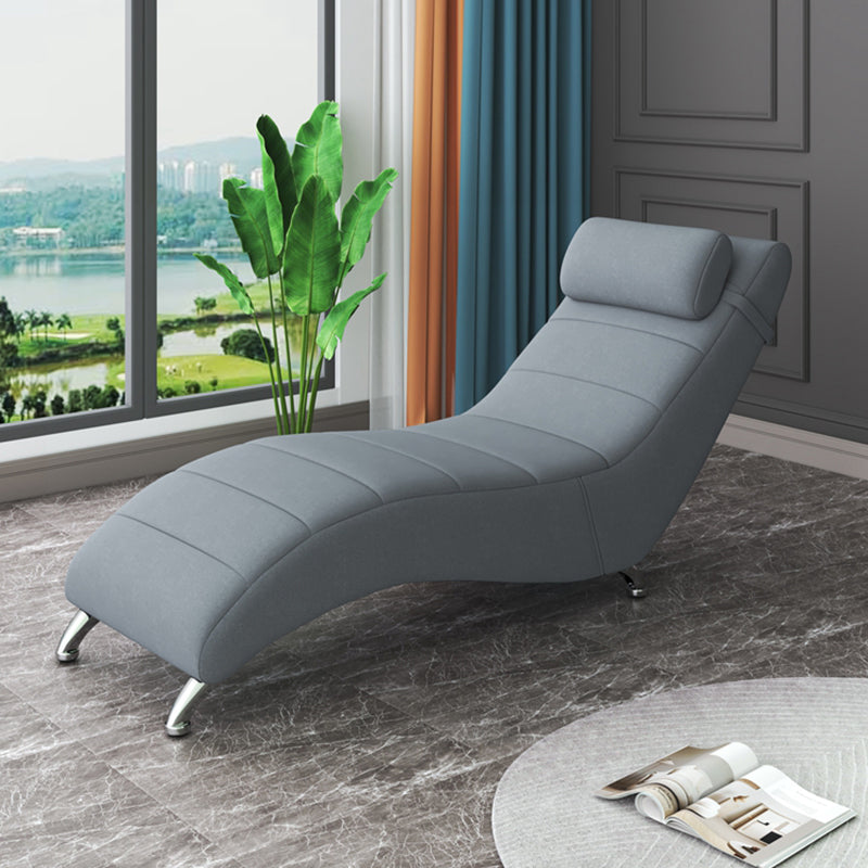 Modern Cushioned Chaise Lounge Pine Chaise with Pillow for Bedroom and Living Room Dark Gray Clearhalo 'Chairs & Seating' 'Chaise Lounge' 'chaise_lounge' 'furn' 'furn_chaise_lounge' 'Furniture' 'Living Room Furniture' 6968696