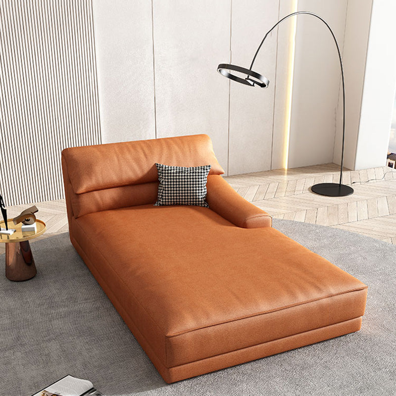 Modern Upholstered Chaise Lounge Leather Recessed Arms for Bedroom and Living Room Clearhalo 'Chairs & Seating' 'Chaise Lounge' 'chaise_lounge' 'furn' 'furn_chaise_lounge' 'Furniture' 'Living Room Furniture' 6968699