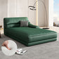 Modern Upholstered Chaise Lounge Leather Recessed Arms for Bedroom and Living Room Blackish Green Left-Arm Chaise Spring&Latex Clearhalo 'Chairs & Seating' 'Chaise Lounge' 'chaise_lounge' 'furn' 'furn_chaise_lounge' 'Furniture' 'Living Room Furniture' 6968718