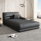 Modern Upholstered Chaise Lounge Leather Recessed Arms for Bedroom and Living Room Black-Gray Left-Arm Chaise Pine & Latex Clearhalo 'Chairs & Seating' 'Chaise Lounge' 'chaise_lounge' 'furn' 'furn_chaise_lounge' 'Furniture' 'Living Room Furniture' 6968726