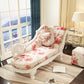 French Country Chaise Lounge Couch Flower Chaise with One Armed Clearhalo 'Chairs & Seating' 'Chaise Lounge' 'chaise_lounge' 'furn' 'furn_chaise_lounge' 'Furniture' 'Living Room Furniture' 6968743