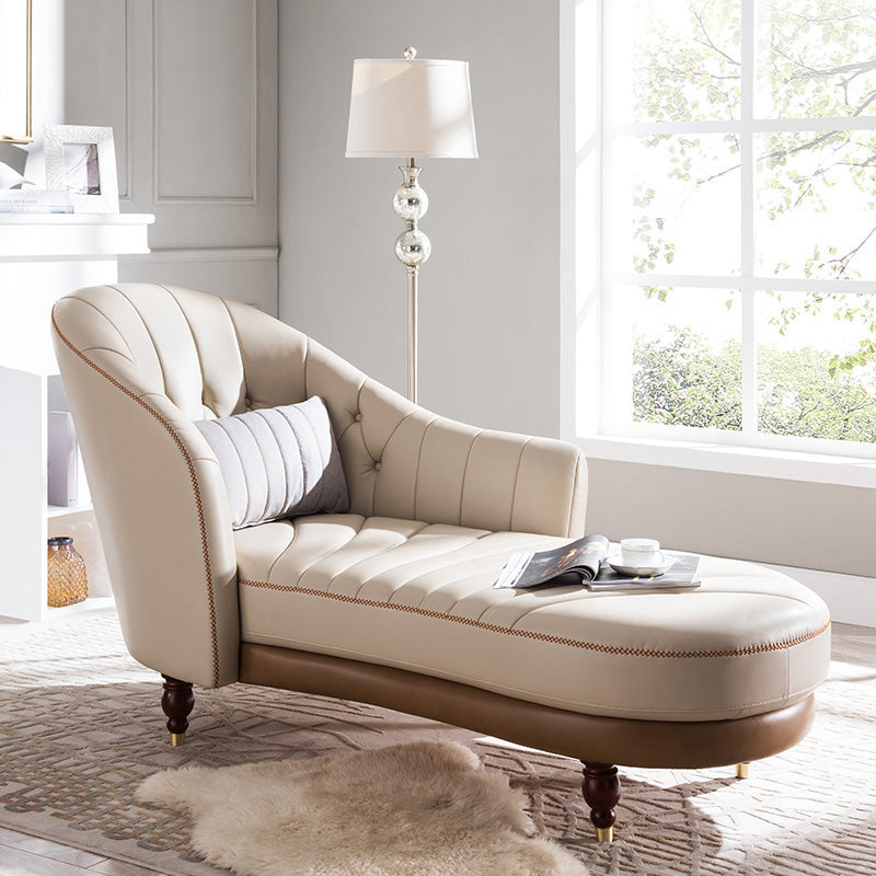 Nordic Style Leather Chair Solid Color Chaise Lounge Couch for Bedroom Clearhalo 'Chairs & Seating' 'Chaise Lounge' 'chaise_lounge' 'furn' 'furn_chaise_lounge' 'Furniture' 'Living Room Furniture' 6968746