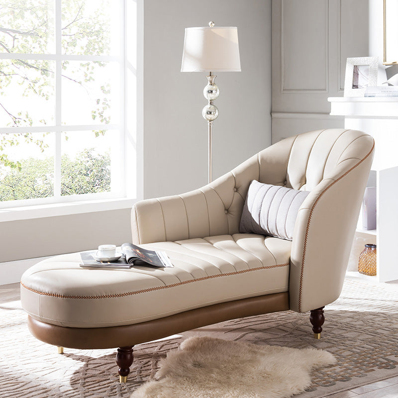 Nordic Style Leather Chair Solid Color Chaise Lounge Couch for Bedroom White Clearhalo 'Chairs & Seating' 'Chaise Lounge' 'chaise_lounge' 'furn' 'furn_chaise_lounge' 'Furniture' 'Living Room Furniture' 6968747