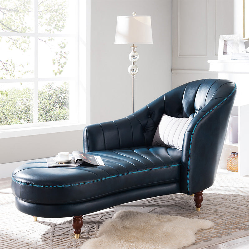 Nordic Style Leather Chair Solid Color Chaise Lounge Couch for Bedroom Blackish Green Clearhalo 'Chairs & Seating' 'Chaise Lounge' 'chaise_lounge' 'furn' 'furn_chaise_lounge' 'Furniture' 'Living Room Furniture' 6968750