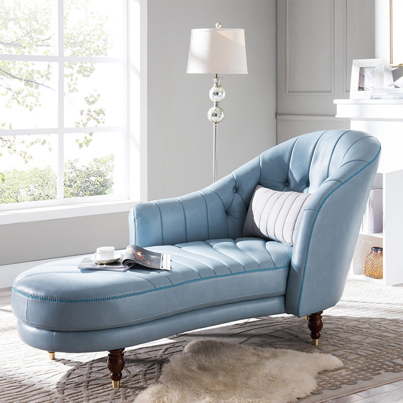 Nordic Style Leather Chair Solid Color Chaise Lounge Couch for Bedroom Royal Blue Clearhalo 'Chairs & Seating' 'Chaise Lounge' 'chaise_lounge' 'furn' 'furn_chaise_lounge' 'Furniture' 'Living Room Furniture' 6968752