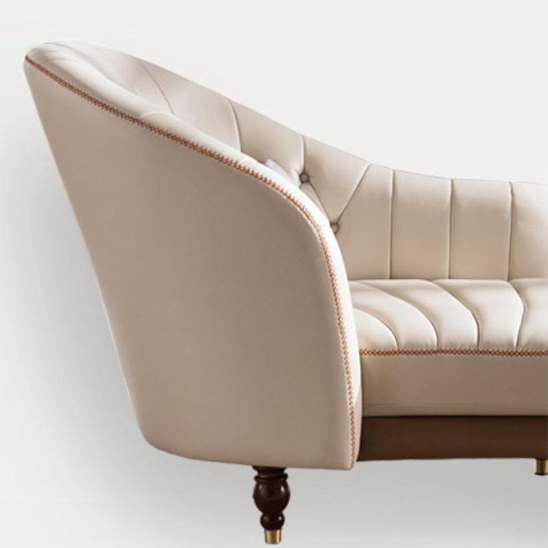 Nordic Style Leather Chair Solid Color Chaise Lounge Couch for Bedroom Clearhalo 'Chairs & Seating' 'Chaise Lounge' 'chaise_lounge' 'furn' 'furn_chaise_lounge' 'Furniture' 'Living Room Furniture' 6968757