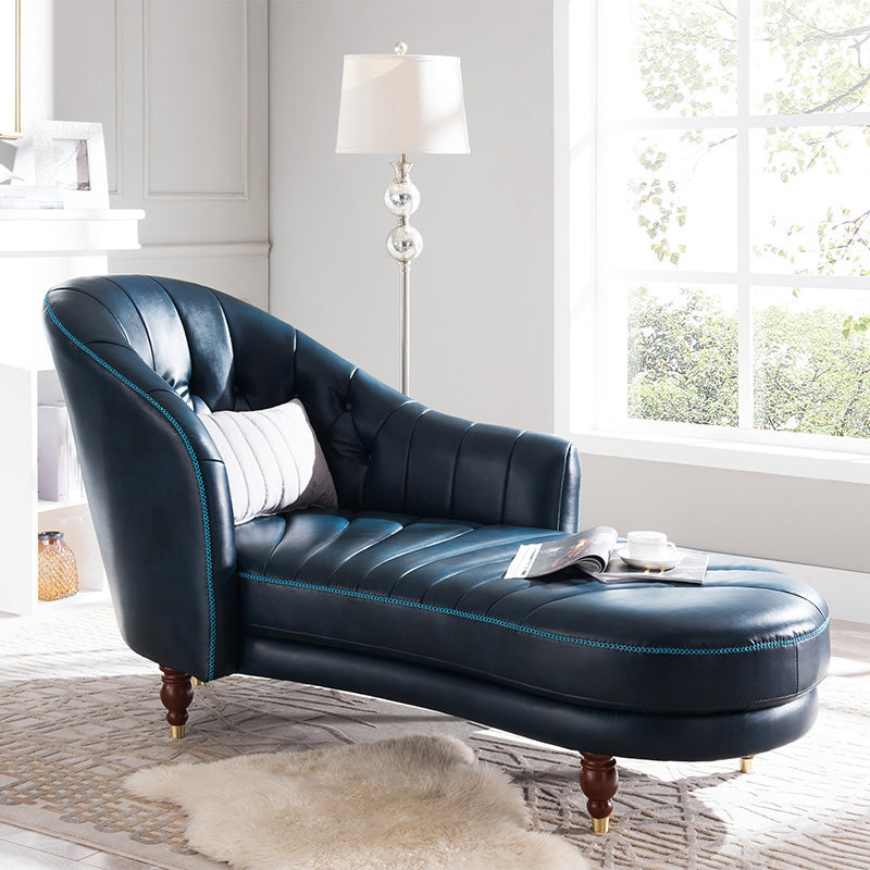 Nordic Style Leather Chair Solid Color Chaise Lounge Couch for Bedroom Clearhalo 'Chairs & Seating' 'Chaise Lounge' 'chaise_lounge' 'furn' 'furn_chaise_lounge' 'Furniture' 'Living Room Furniture' 6968760