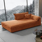 Glam Cushioned Chaise Lounge Recessed Arms Chaise with Three Pillows for Bedroom Orange Right-Arm Chaise Clearhalo 'Chairs & Seating' 'Chaise Lounge' 'chaise_lounge' 'furn' 'furn_chaise_lounge' 'Furniture' 'Living Room Furniture' 6968781