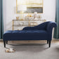 Modern Style Chaise Polyester Blend Chaise Lounge with Rolled Arms Dark Blue Right-Arm Chaise Clearhalo 'Chairs & Seating' 'Chaise Lounge' 'chaise_lounge' 'furn' 'furn_chaise_lounge' 'Furniture' 'Living Room Furniture' 6968791