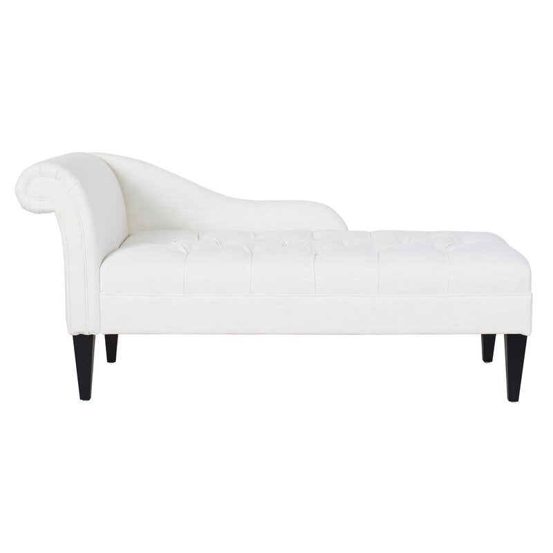 Modern Style Chaise Polyester Blend Chaise Lounge with Rolled Arms White Left-Arm Chaise Clearhalo 'Chairs & Seating' 'Chaise Lounge' 'chaise_lounge' 'furn' 'furn_chaise_lounge' 'Furniture' 'Living Room Furniture' 6968792