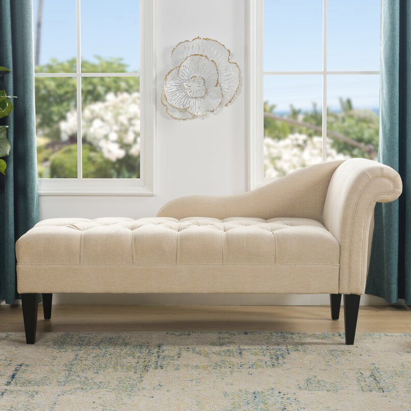 Modern Style Chaise Polyester Blend Chaise Lounge with Rolled Arms Beige Right-Arm Chaise Clearhalo 'Chairs & Seating' 'Chaise Lounge' 'chaise_lounge' 'furn' 'furn_chaise_lounge' 'Furniture' 'Living Room Furniture' 6968796