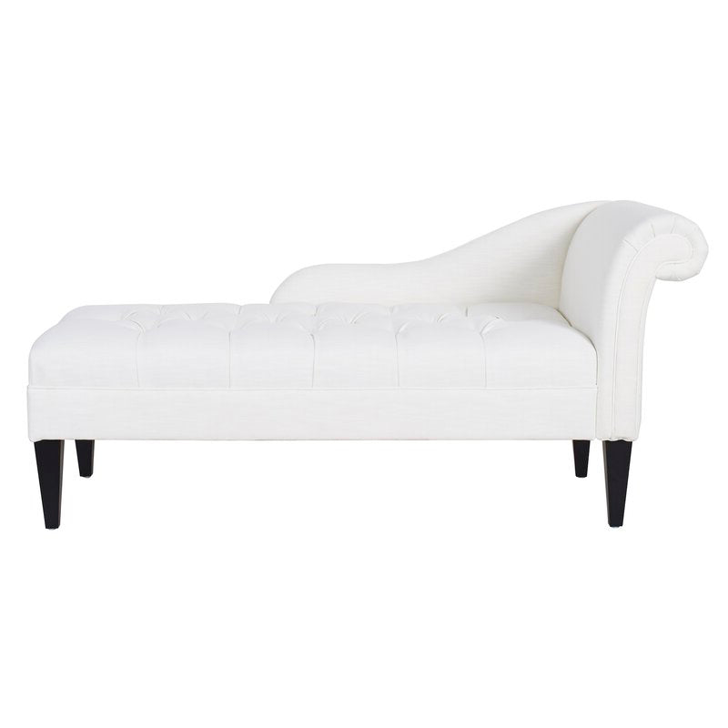 Modern Style Chaise Polyester Blend Chaise Lounge with Rolled Arms White Right-Arm Chaise Clearhalo 'Chairs & Seating' 'Chaise Lounge' 'chaise_lounge' 'furn' 'furn_chaise_lounge' 'Furniture' 'Living Room Furniture' 6968797