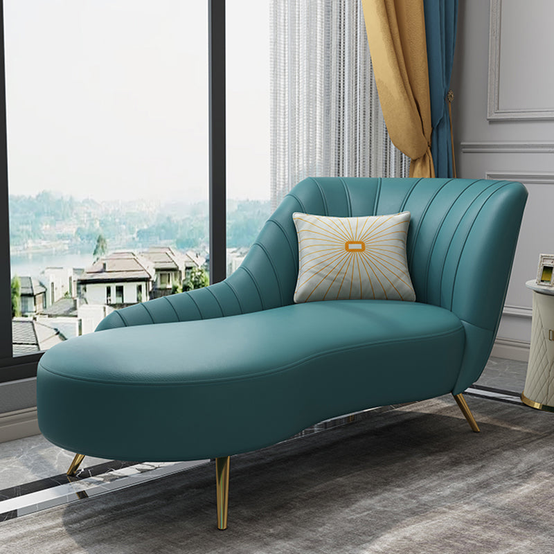 Modern Leather Chaise Lounge Upholstered Lounge with Flared Arms for Bedroom Peacock Green Right-Arm Chaise Clearhalo 'Chairs & Seating' 'Chaise Lounge' 'chaise_lounge' 'furn' 'furn_chaise_lounge' 'Furniture' 'Living Room Furniture' 6968816