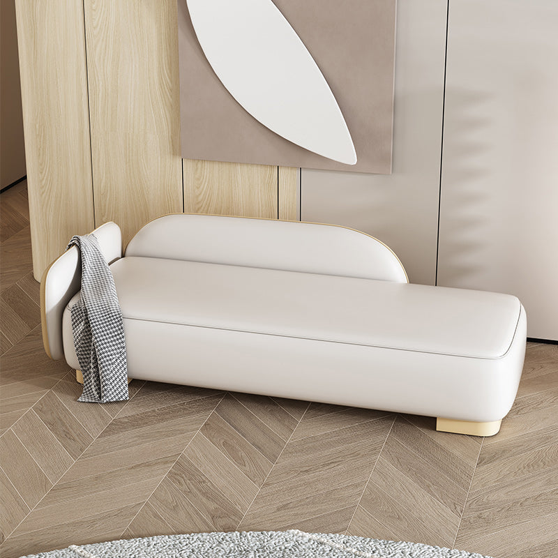 Modern Style Chaise Solid Color Lounge Chair with Genuine Leather