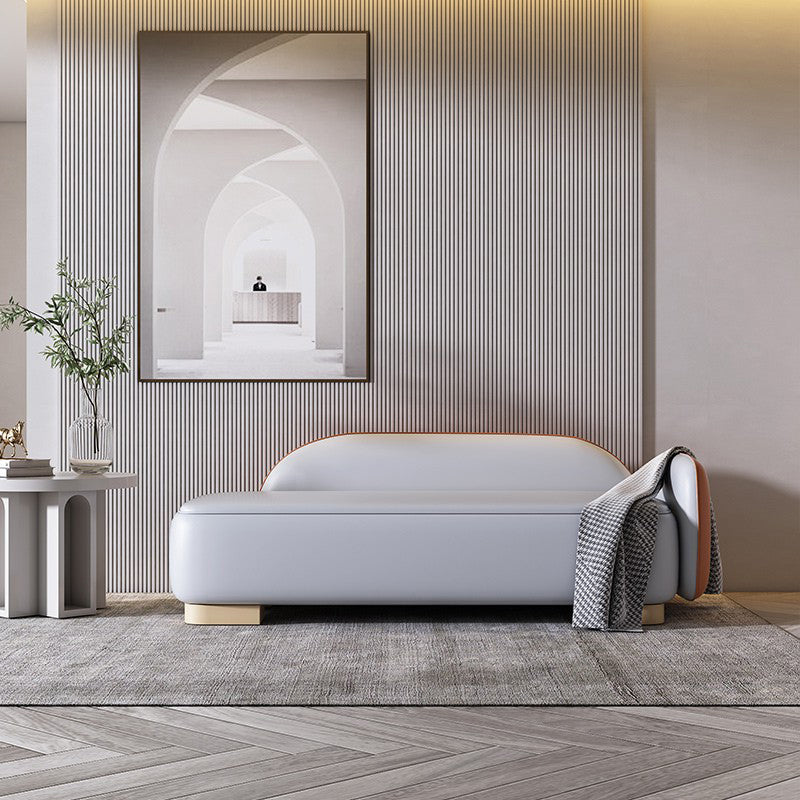 Modern Style Chaise Solid Color Lounge Chair with Genuine Leather
