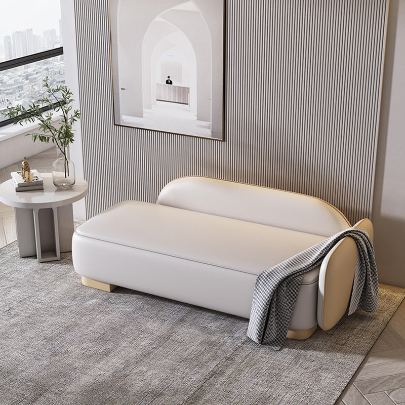 Modern Style Chaise Solid Color Lounge Chair with Genuine Leather