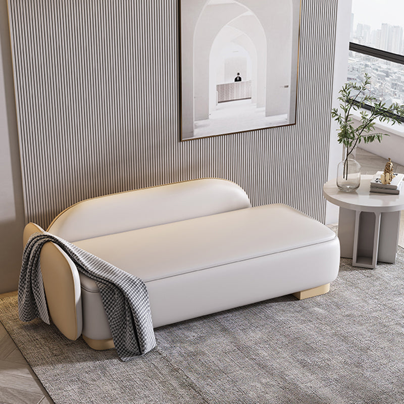 Modern Style Chaise Solid Color Lounge Chair with Genuine Leather