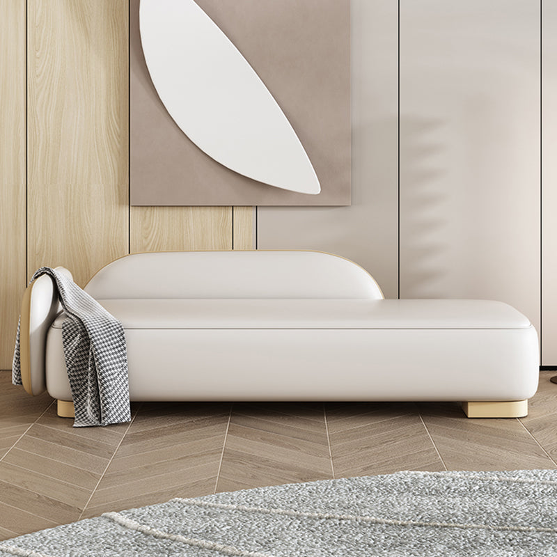 Modern Style Chaise Solid Color Lounge Chair with Genuine Leather