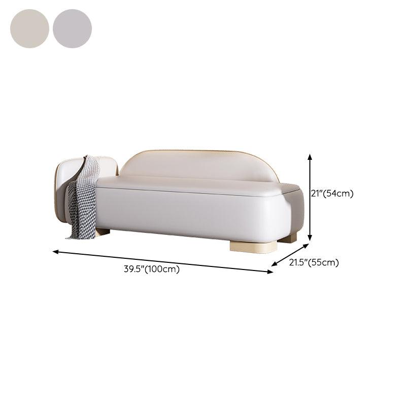Modern Style Chaise Solid Color Lounge Chair with Genuine Leather