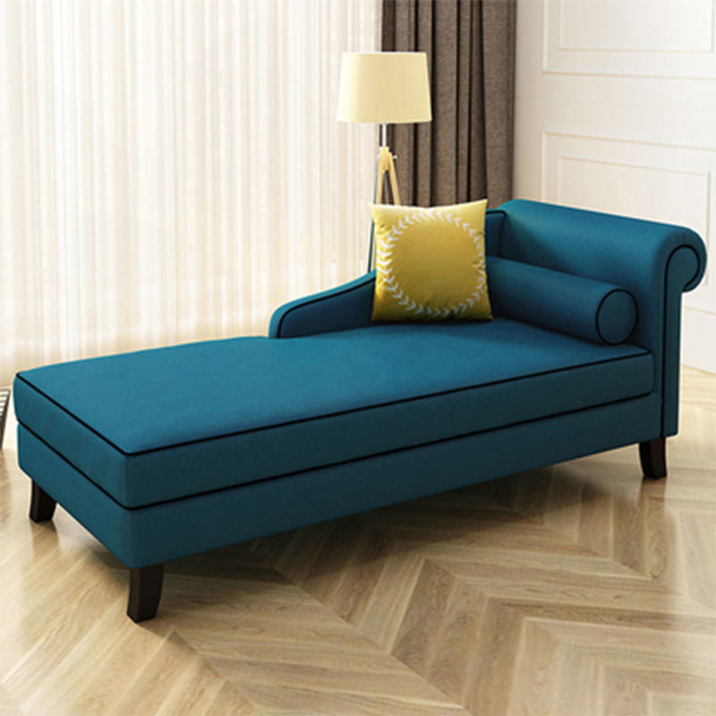 Traditional Linen Accent Chair One Armed Chaise Lounge Couch Linen Royal Blue Right-Arm Chaise Clearhalo 'Chairs & Seating' 'Chaise Lounge' 'chaise_lounge' 'furn' 'furn_chaise_lounge' 'Furniture' 'Living Room Furniture' 6968999