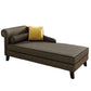 Traditional Linen Accent Chair One Armed Chaise Lounge Couch Linen Brown Left-Arm Chaise Clearhalo 'Chairs & Seating' 'Chaise Lounge' 'chaise_lounge' 'furn' 'furn_chaise_lounge' 'Furniture' 'Living Room Furniture' 6969006