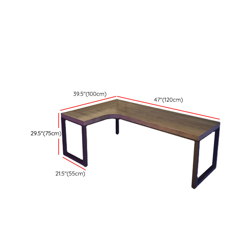 Modern Solid Wood Office Desk L-Shape Writing Desk with Shelf for Office Clearhalo 'furn' 'furn_office_desk' 'Furniture' 'Office Desks' 'Office Furniture' 'office_desk' 6969495