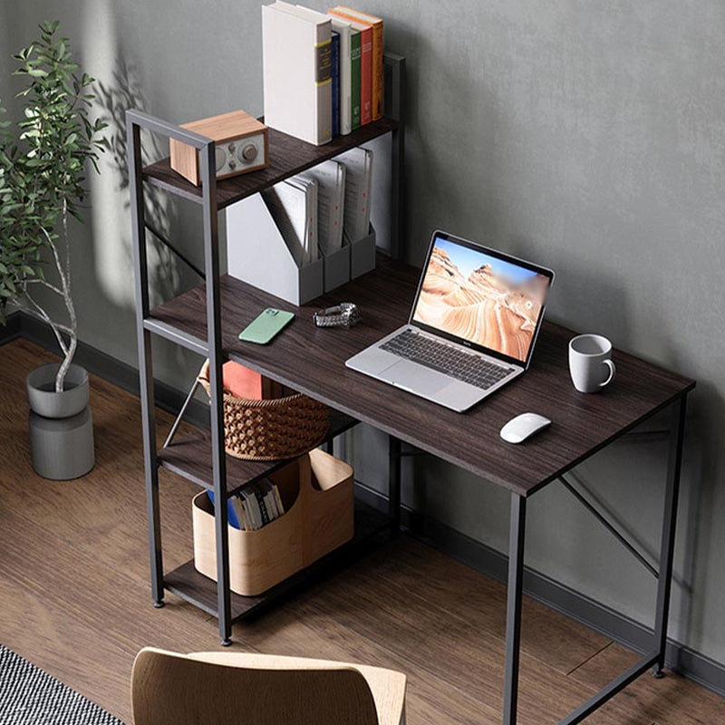 47.24"H Writing Desk Contemporary Style Office Desk for Home and Office Brown-Black Clearhalo 'furn' 'furn_office_desk' 'Furniture' 'Office Desks' 'Office Furniture' 'office_desk' 6969591