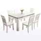 Mid-Century Style Marble Dining Table 4 Legs Wood Base Rectangle Table for Home Clearhalo ' dining_table' 'Dining Tables & Seating' 'Dining Tables' 'furn' 'furn_dining_table' 'Furniture' 'furniture_dining_table' 'Kitchen & Dining Furniture' 'kitchen&dining_furn' 'kitchen' 'kitchen_dining_table' 6969603