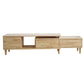 Console multimediale moderna Console TV in legno di gomma con 2 cassetti e ante