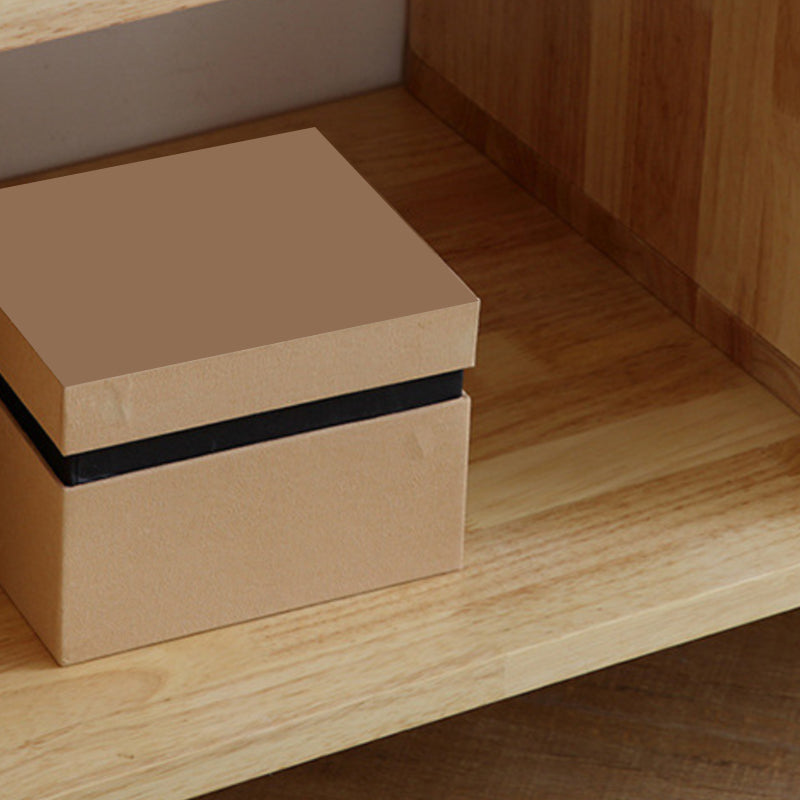 Console multimediale moderna Console TV in legno di gomma con 2 cassetti e ante